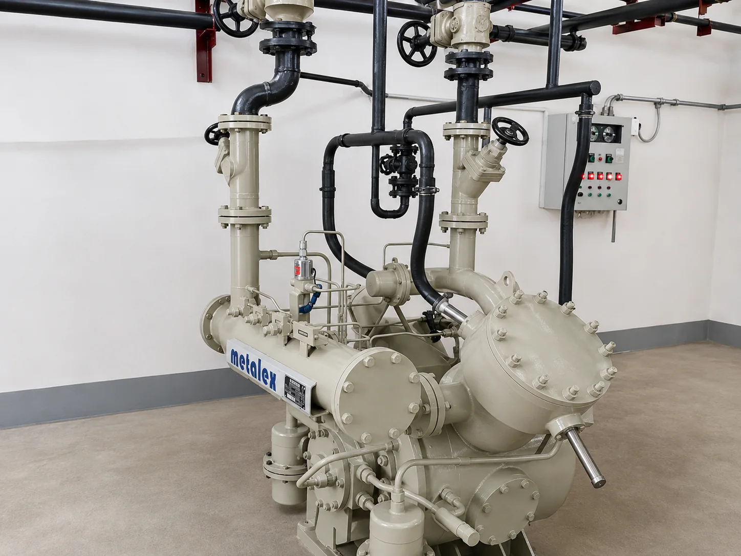 Industrial refrigeration machinery that maintains a cold storage facility